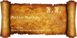 Malle Marion névjegykártya